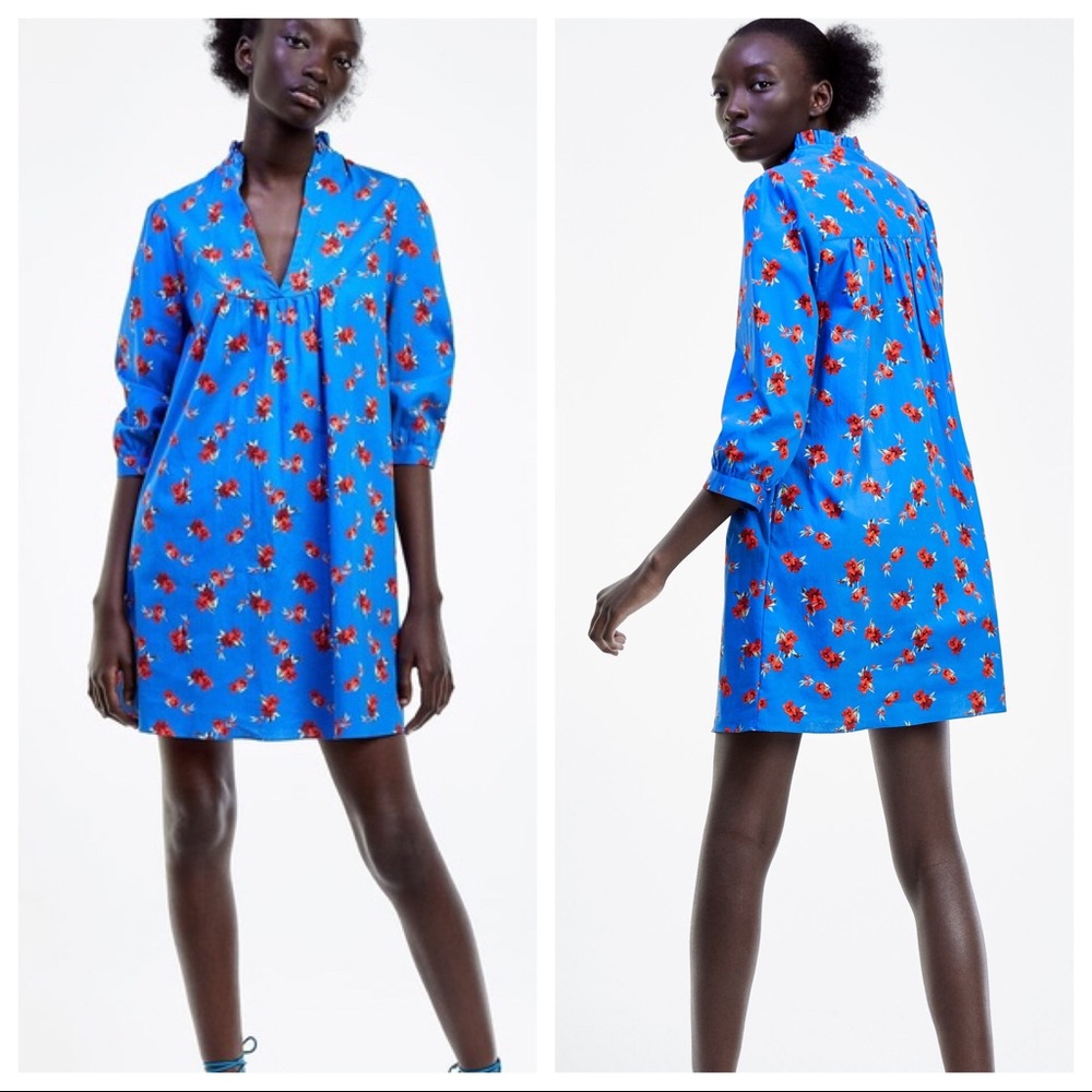 NWT | Zara Floral Print Emma Mini Dress - Picture 3 of 8